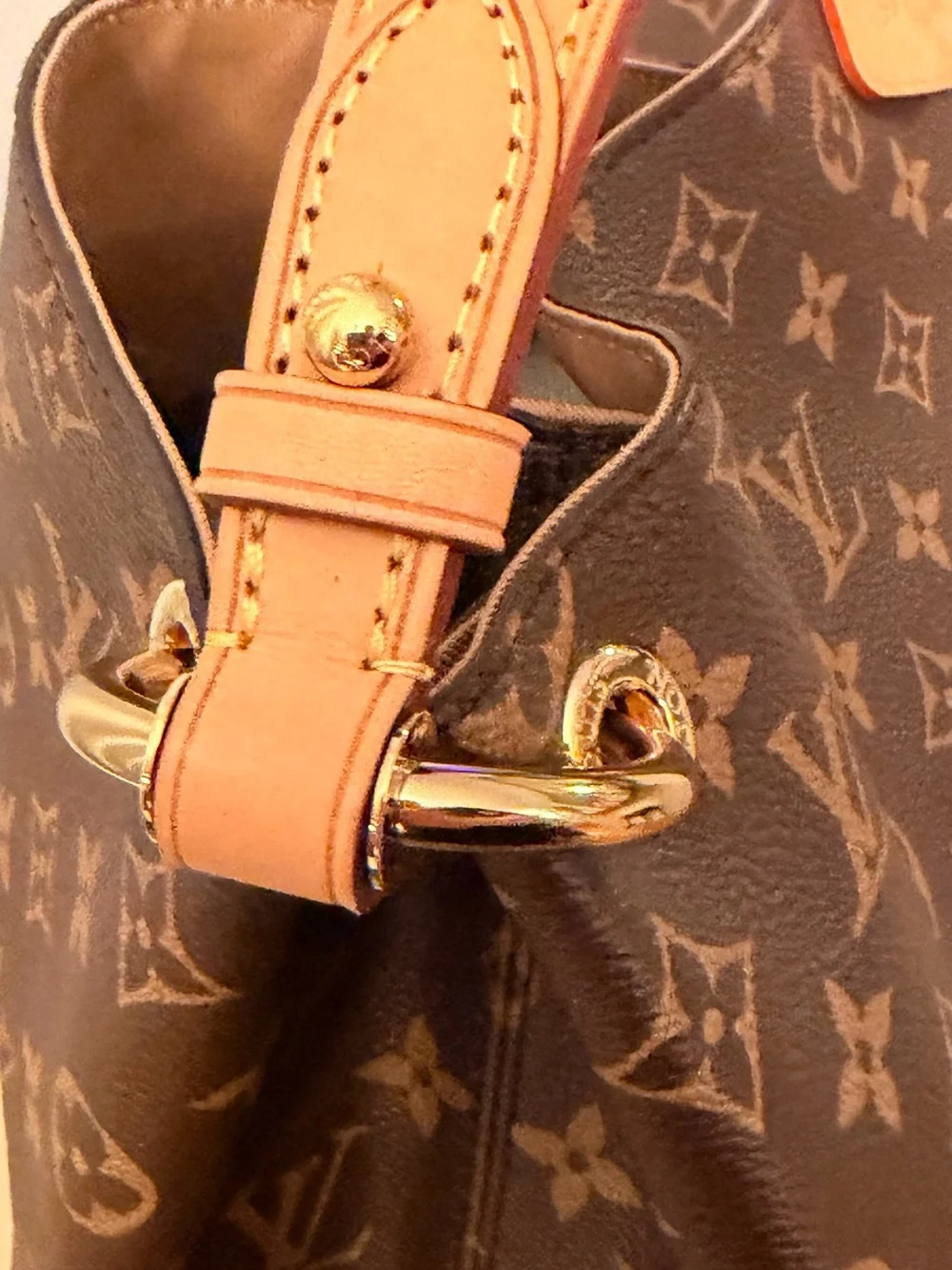 Louis Vuitton Monogram Canvas Shoulder Hobo in Brown and Tan